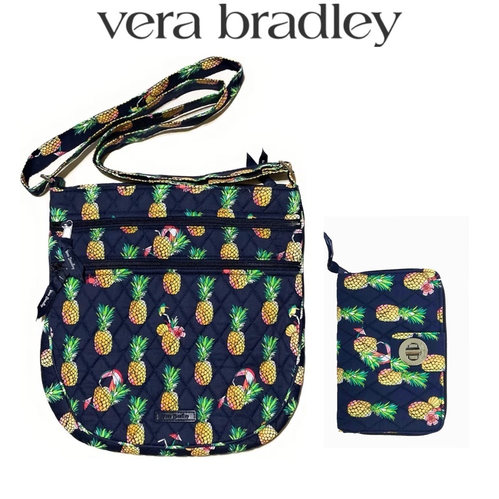 Vera Bradley Trio Zip Hipster Toucan Party Bag And Wallet Set. Like New